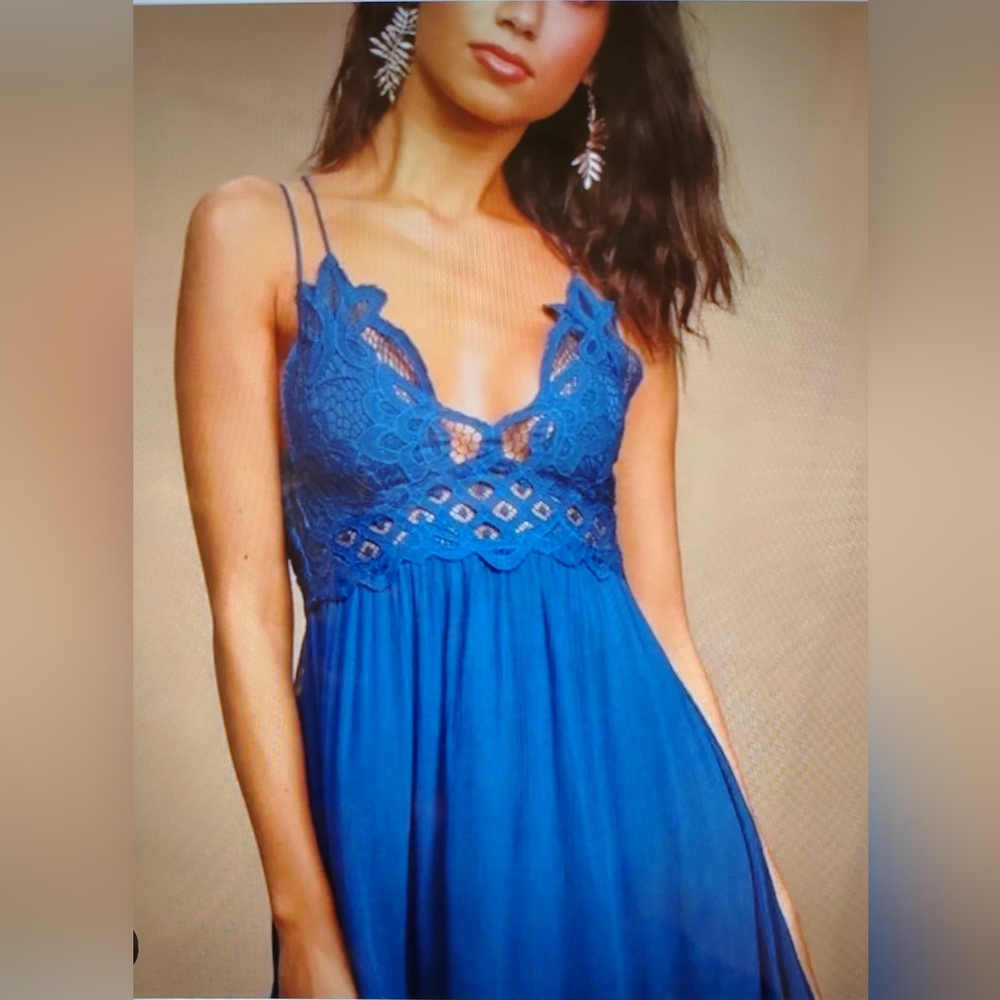 NEW Free People Adella Maxi Dress Dark Blue S - Picture 1 of 11